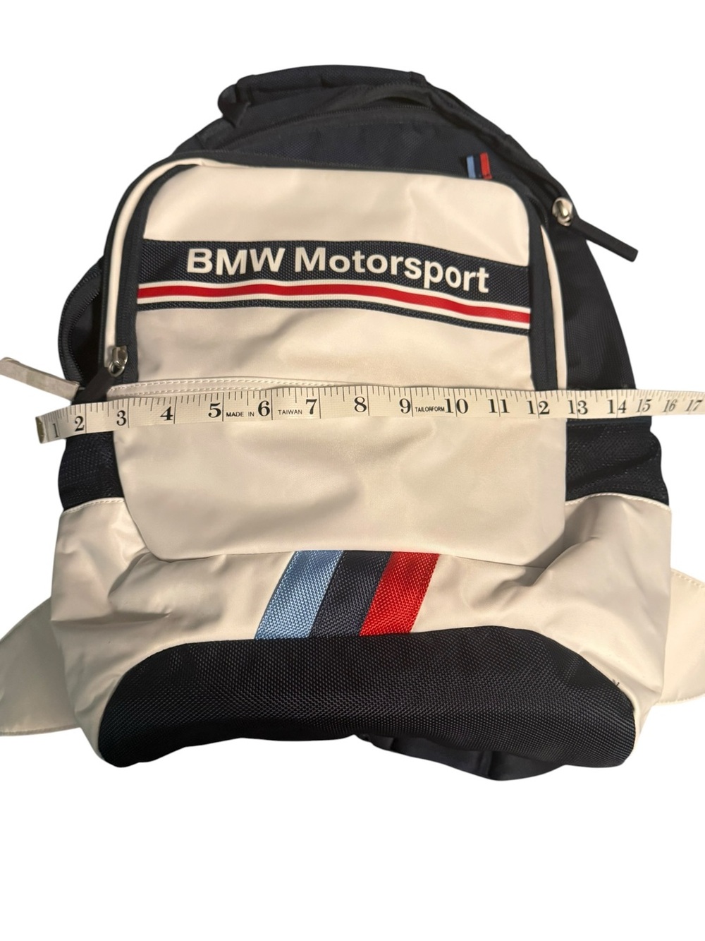 BMW Motorsport Backpack Navy & White with M Stripes NWOT - Picture 16 of 16